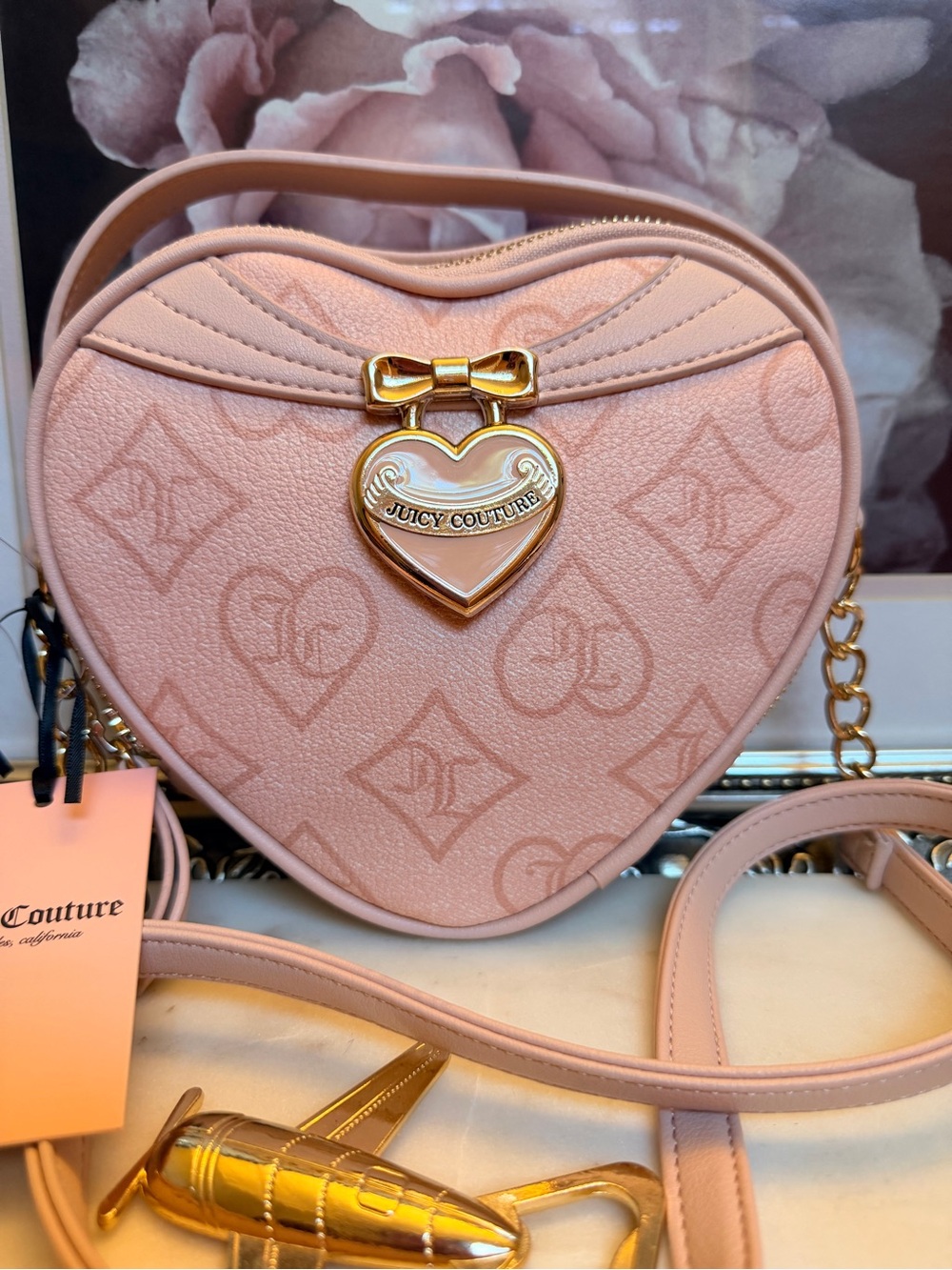 Juicy Couture Heart Crossbody Bag NWT $118 Retail + Bonus Airplane Gifts Added - Picture 5 of 15